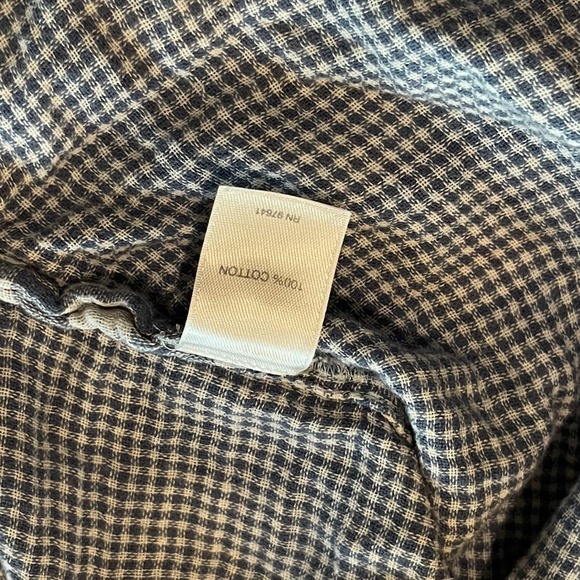 J. Jill Womens Large Blue Plaid Cotton Gauze Button Front Tunic Shirt L Long Slv - Picture 6 of 8